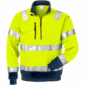 FRISTADS Hi Vis Sweatshirt Met Korte Rits Klasse 3 728 Shv 100134