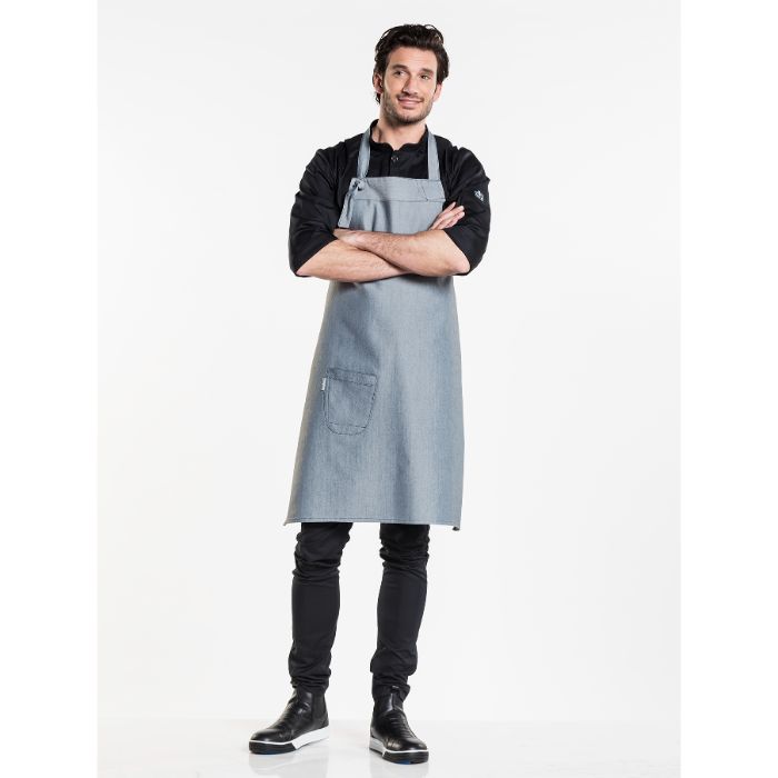 Chaud Devant Bib Apron Bujutsu Grey W75 - L90