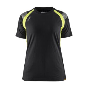 Blåkläder Dames T-shirt Visible 34021030 - Zwart/High Vis Geel