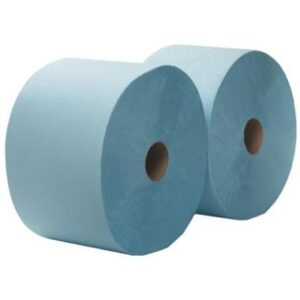 2-laags Maxirol poetsrol, 360 m x 23 cm, recycled, blauw - blauw