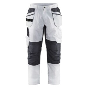 Blåkläder Schilderswerkbroek met stretch en spijkerzakken 10961330 - Wit/Donkergrijs