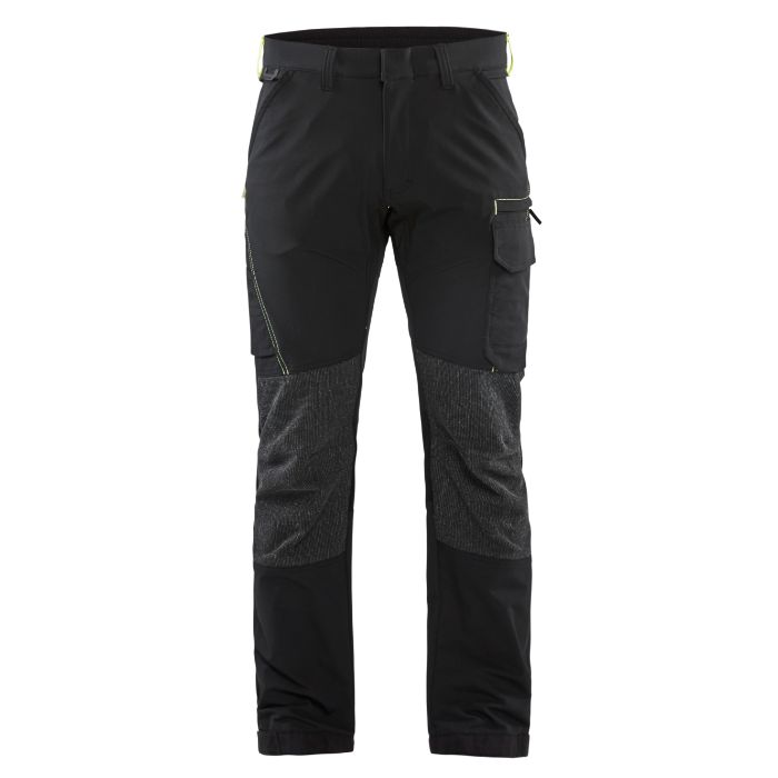 Blåkläder Service werkbroek met 4-weg stretch 14221645 - Zwart/High Vis Geel