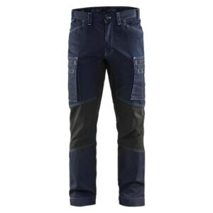 Blåkläder Service werkbroek denim stretch 14591142 - Marineblauw/Zwart