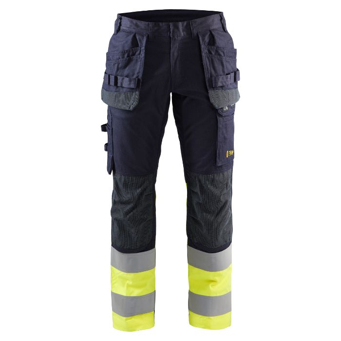 Blåkläder Multinorm werkbroek Inherent met stretch 14871512 - Marine/High Vis Geel