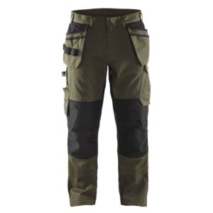 Blåkläder Service werkbroek met stretch en spijkerzakken 14961330 - Groen/Zwart