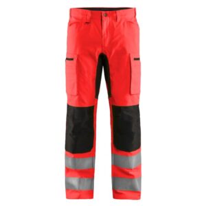 Blåkläder High Vis broek met stretch 15851811 - High Vis Rood/Zwart