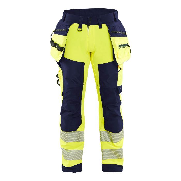 Blåkläder Softshell Werkbroek High Vis 18202513 - High Vis Geel/Marineblauw