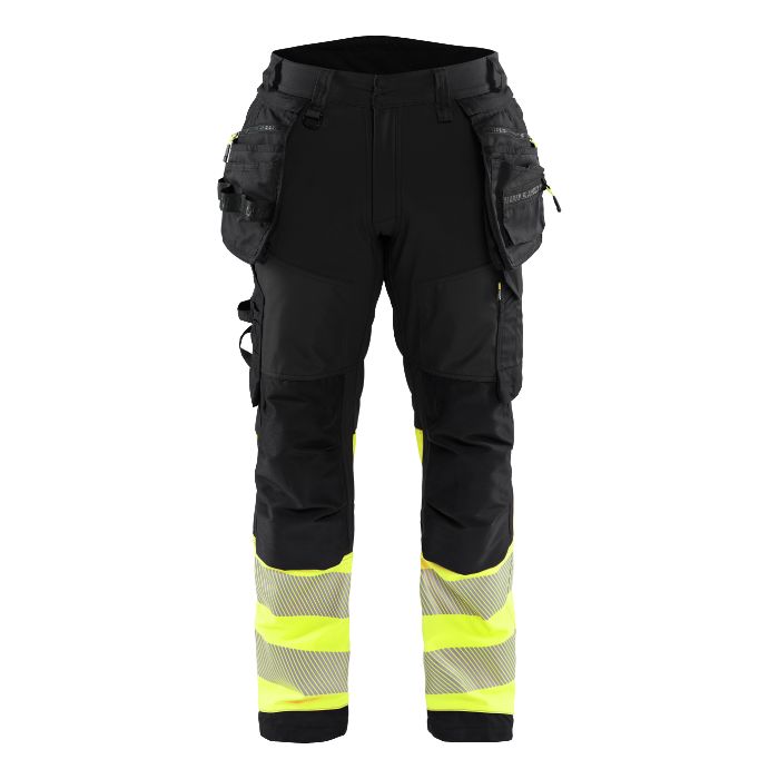 Blåkläder Softshell Werkbroek High Vis 18212513 - Zwart/High Vis Geel