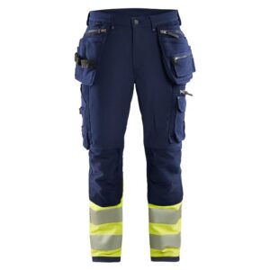 Blåkläder High Vis 4-weg-stretch werkbroek 19931642 - Marine/High Vis Geel