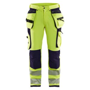 Blåkläder High Vis werkbroek met 4-weg stretch 19971642 - High Vis Geel/Marineblauw