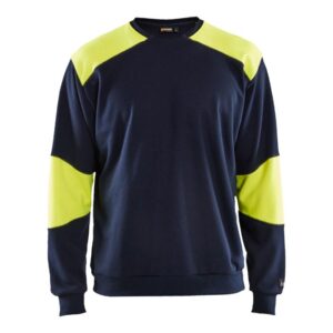 Blåkläder Vlamvertragend sweatshirt 34581762 - Marine/High Vis Geel
