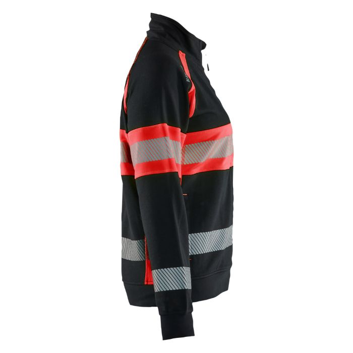 Blåkläder Dames sweater High Vis 35051158 - Zwart/High Vis Rood