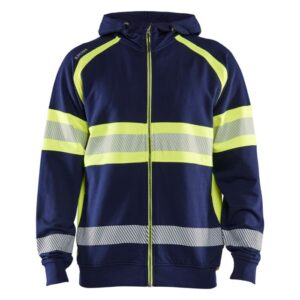 Blåkläder High vis Hooded sweatshirt 35521158 - Marine/High Vis Geel