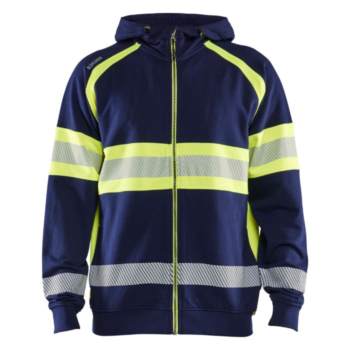Blåkläder High vis Hooded sweatshirt 35521158 - Marine/High Vis Geel