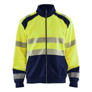 Blåkläder Sweatshirt hele rits High Vis 35582528 - High Vis Geel/Marineblauw