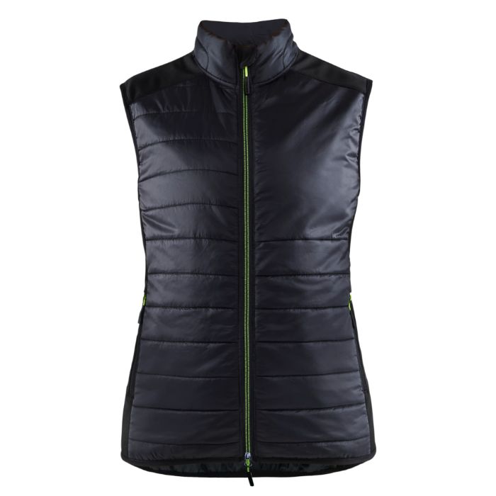 Blåkläder Dames bodywarmer gevoerd 38642030 - Zwart/High Vis Geel