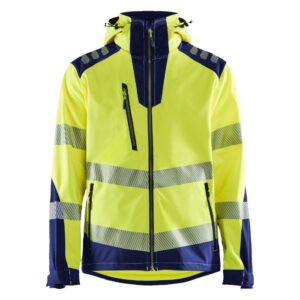 Blåkläder Softshell jack High Vis 44912513 - High Vis Geel/Marineblauw