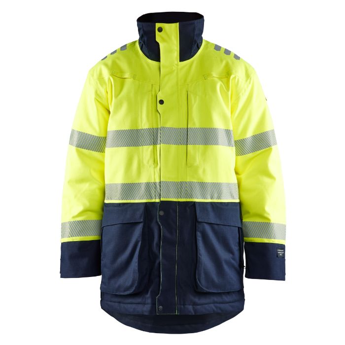 Blåkläder Multinorm Winterparka 45271534 - High Vis Geel/Marineblauw