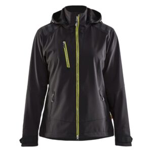 Blåkläder Dames softshell jack 47192513 - Zwart/High Vis Geel