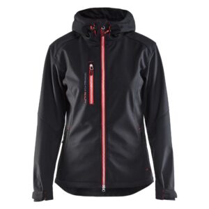 Blåkläder Dames softshell jack 49192517 - Zwart/Rood