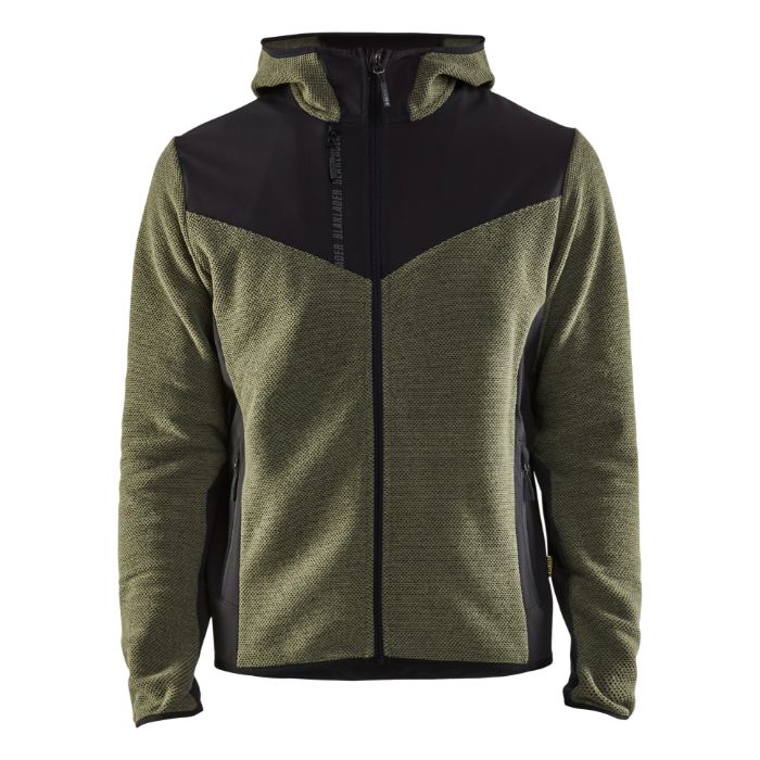 Blåkläder Gebreid jack met softshell 59402536 - Herfstgroen/Zwart