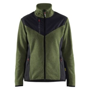Blåkläder Dames gebreid vest met softshell 59432536 - Herfstgroen/Zwart