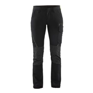 Blåkläder Dames Service werkbroek 4-weg stretch 71221645 - Zwart/High Vis Geel