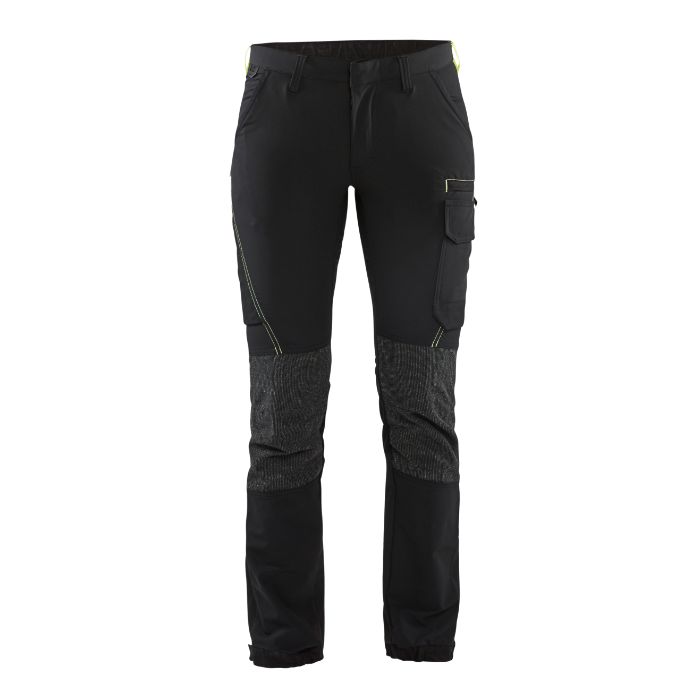 Blåkläder Dames Service werkbroek 4-weg stretch 71221645 - Zwart/High Vis Geel