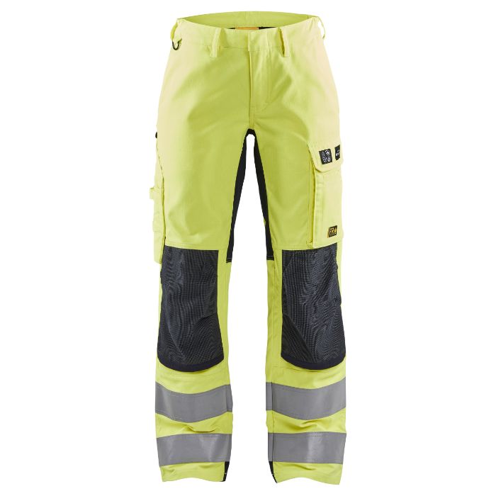 Blåkläder Multinorm dames werkbroek Inherent met stretch 71911512 - High Vis Geel/Marineblauw