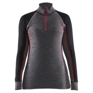 Blåkläder Dames onderhemd met rits XWARM 72991736 - Medium Grijs/Zwart