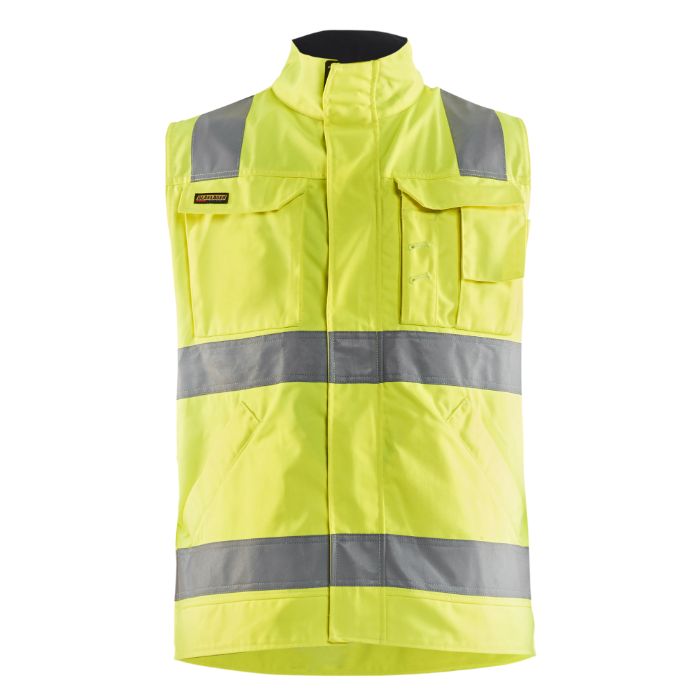 Blåkläder Werkvest. Ongevoerd High Vis 85051804 - High Vis Geel/Marineblauw