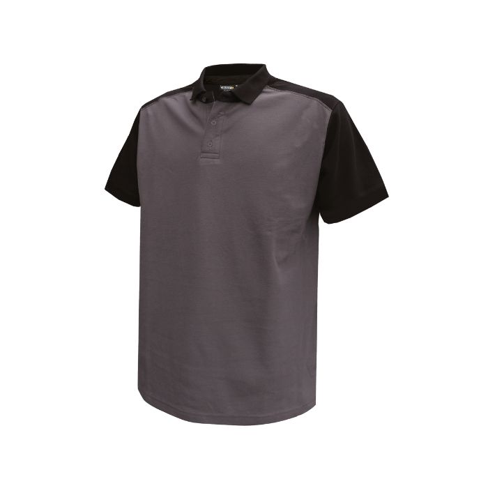 DASSY® Cesar Tweekleurige polo 710004 - CEMENTGRIJS/ZWART