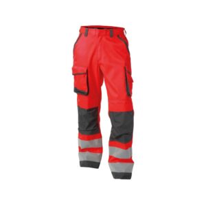 DASSY® Chicago Hoge zichtbaarheidsbroek met kniezakken 200807 - FLUOROOD/CEMENTGRIJS
