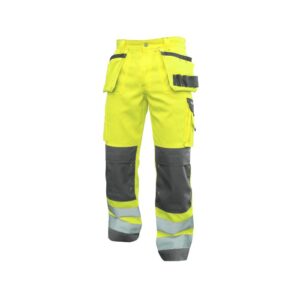 DASSY® Glasgow Hoge zichtbaarheidsholsterzakkenkbroek met kniezakken 200899 - FLUOGEEL/CEMENTGRIJS
