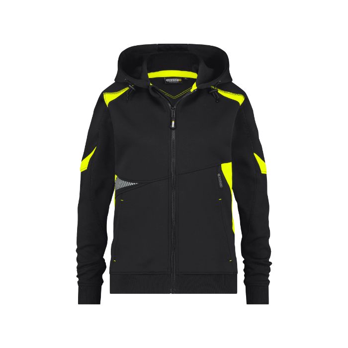 DASSY® Santos Women Hoodie voor dames 300548 - ZWART/FLUOGEEL