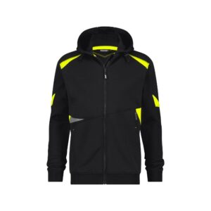 DASSY® Santos Hoodie 300526 - ZWART/FLUOGEEL