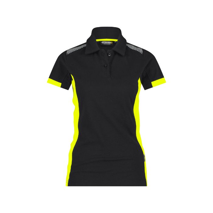DASSY® Veracruz Women Polo voor dames 710071 - ZWART/FLUOGEEL