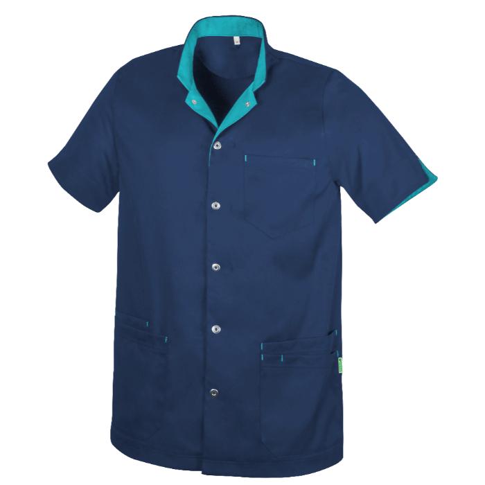 De Berkel REMKO Unisex jack Tencel marine/turquoise - marine/turquoise