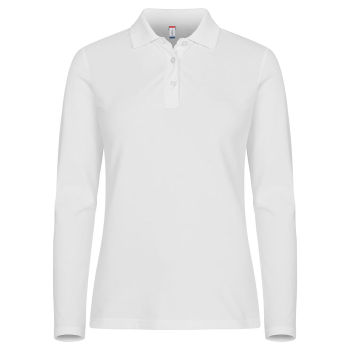 Clique Stretch Premium Polo Women L/S 28263 - wit