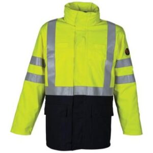 HAVEP 40005 parka - fluo geel/marineblauw