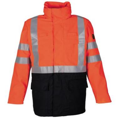 HAVEP 40001 parka - fluo oranje/marineblauw
