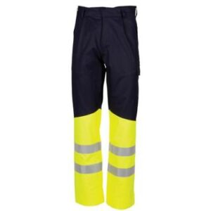 HAVEP 80008 broek - fluo geel/marineblauw