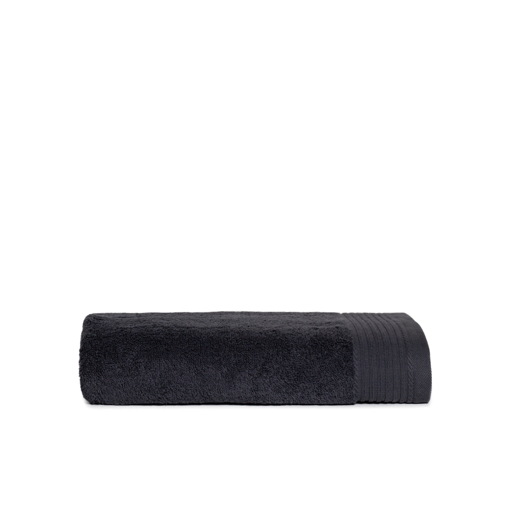 The one Luxe Badhanddoek 70 x 140 cm T1-Deluxe70 borduren - Anthracite