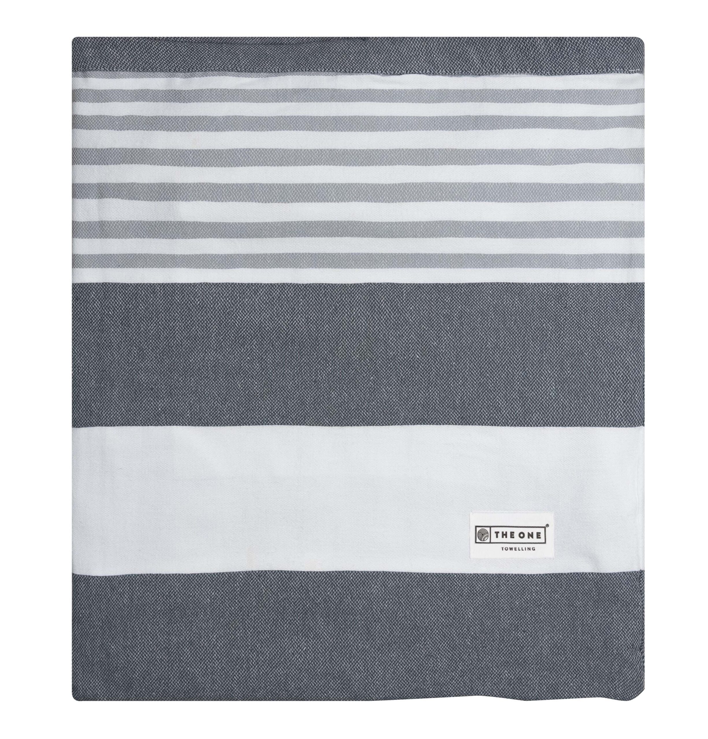 The one Hamam Tas 90 x 170 cm T1-hambag borduren - Grey/Dark Grey