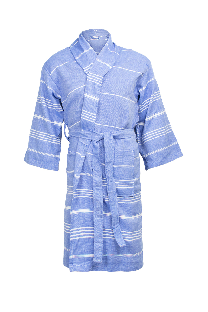 The one Hamam Badjas T1-Hambath borduren - Blue/White