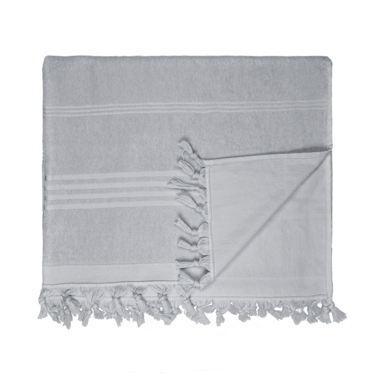 The one Hamam Badstof Handdoek 100 x 165 cm T1-Hamterry borduren - Dark Grey