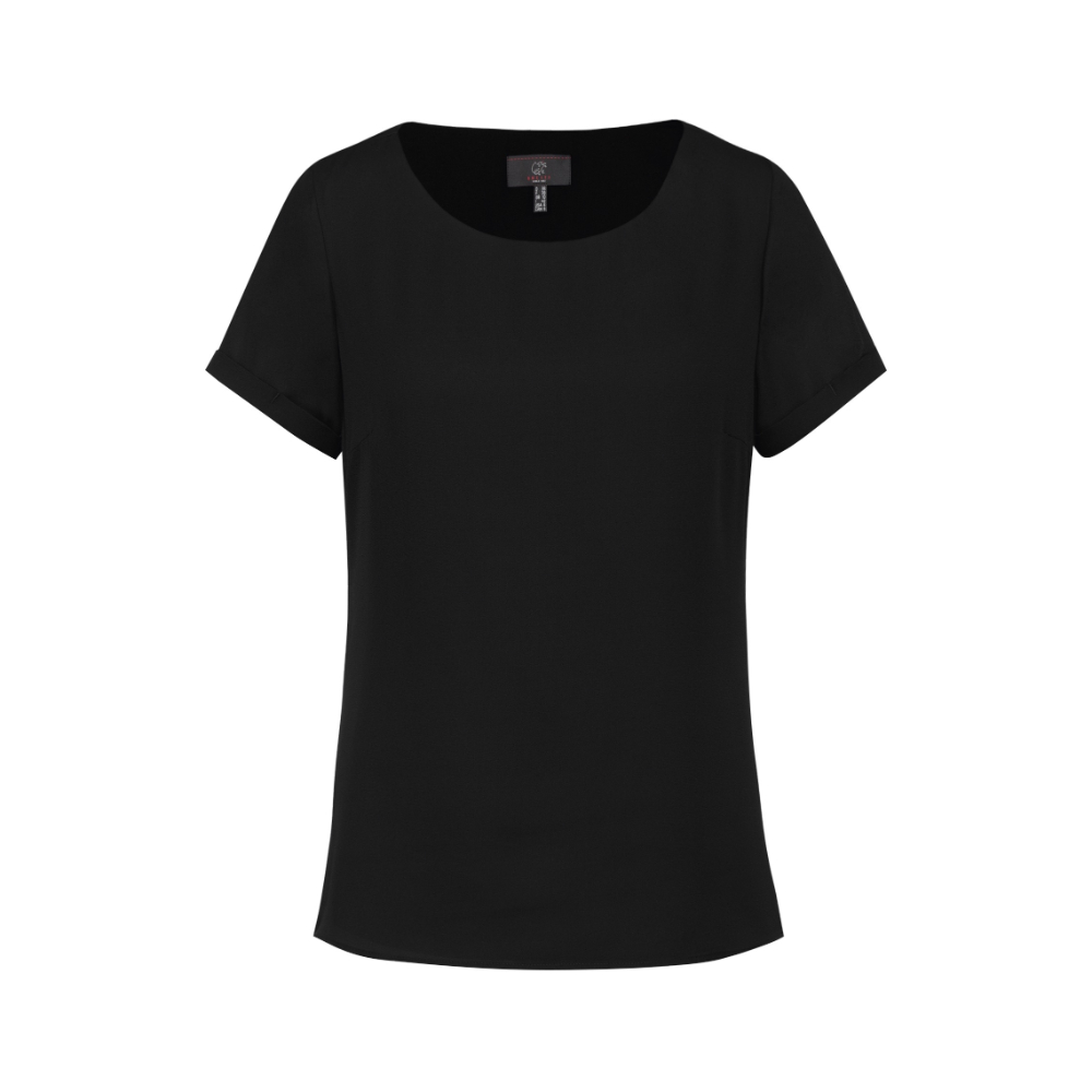 Greiff D blouse van chiffon 1/4 RF 6577-1446 - zwart