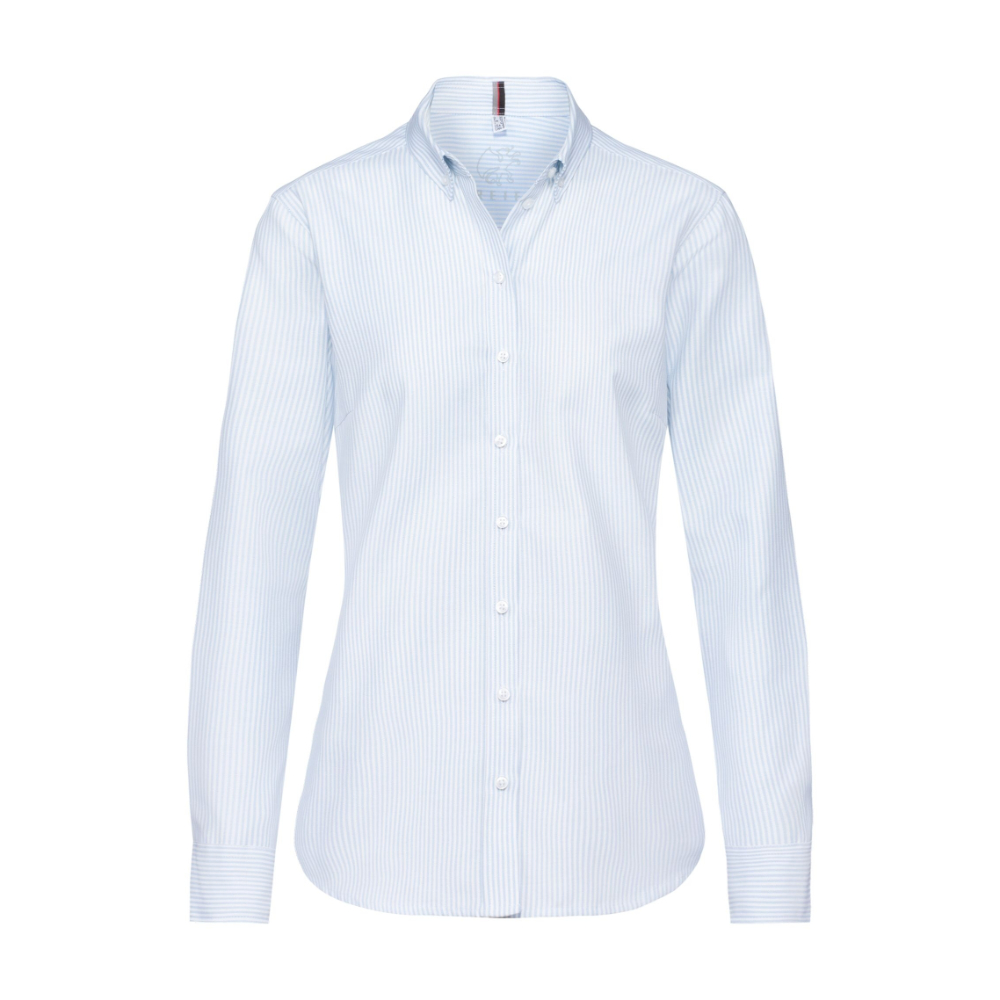 Greiff D buttondownblouse 1/1 RF Casual 6591-1286 - blauw/wit gestreept