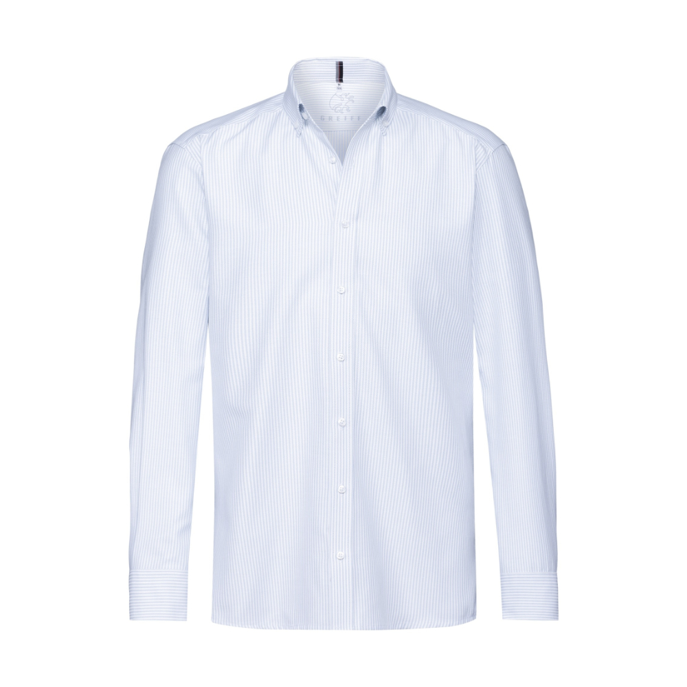 Greiff H buttondownoverhemd 1/1 RF Casual 6723-1286 - blauw/wit gestreept