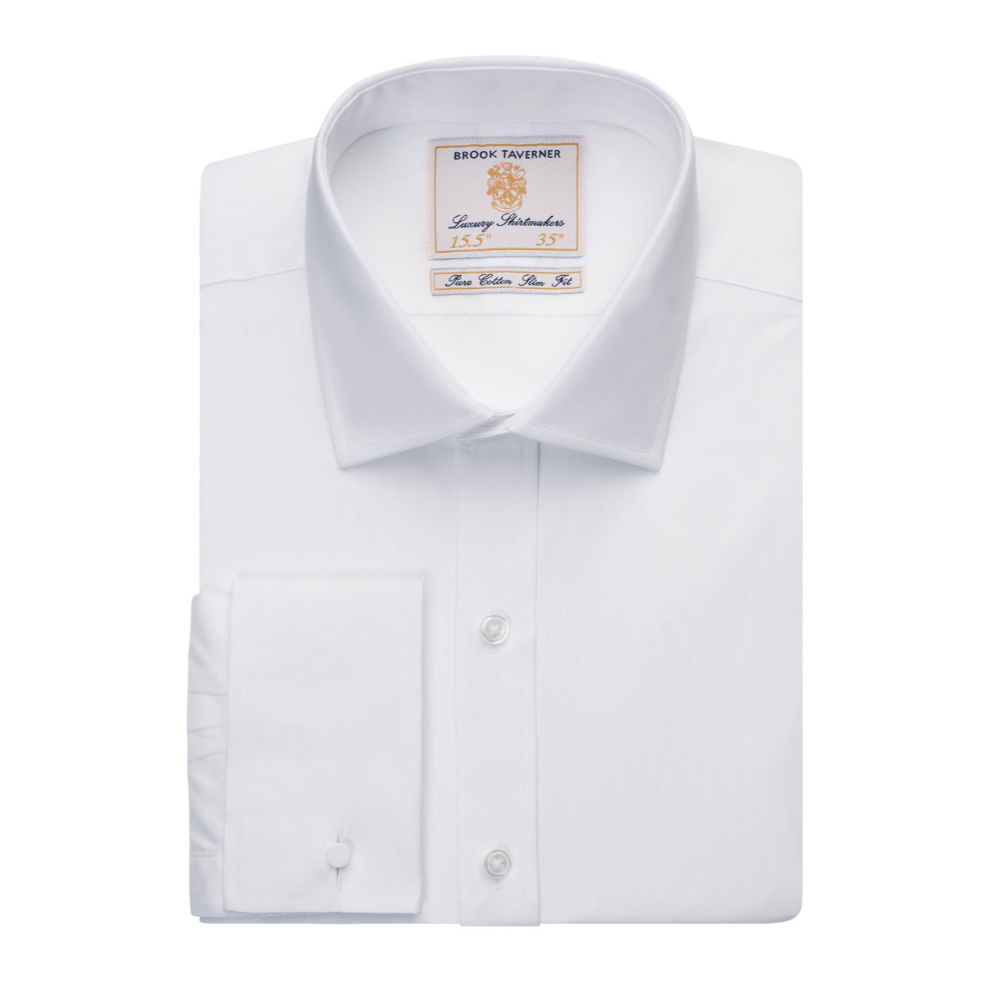 Brook Taverner Chelford Men's L/S Shirt 7643 - Wht Poplin